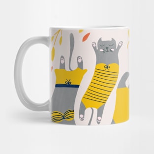 Swimsuit Cats in Sunshine Yellow Mug